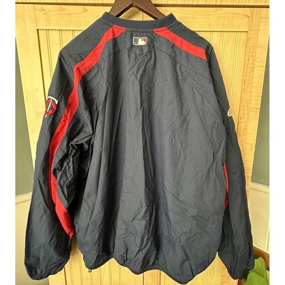 Majestic Minnesota Twins Jacket Navy Blue 1/4 Zip Pullover XL Men Vintage MLB - Picture 5 of 7